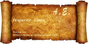 Angerer Emma névjegykártya